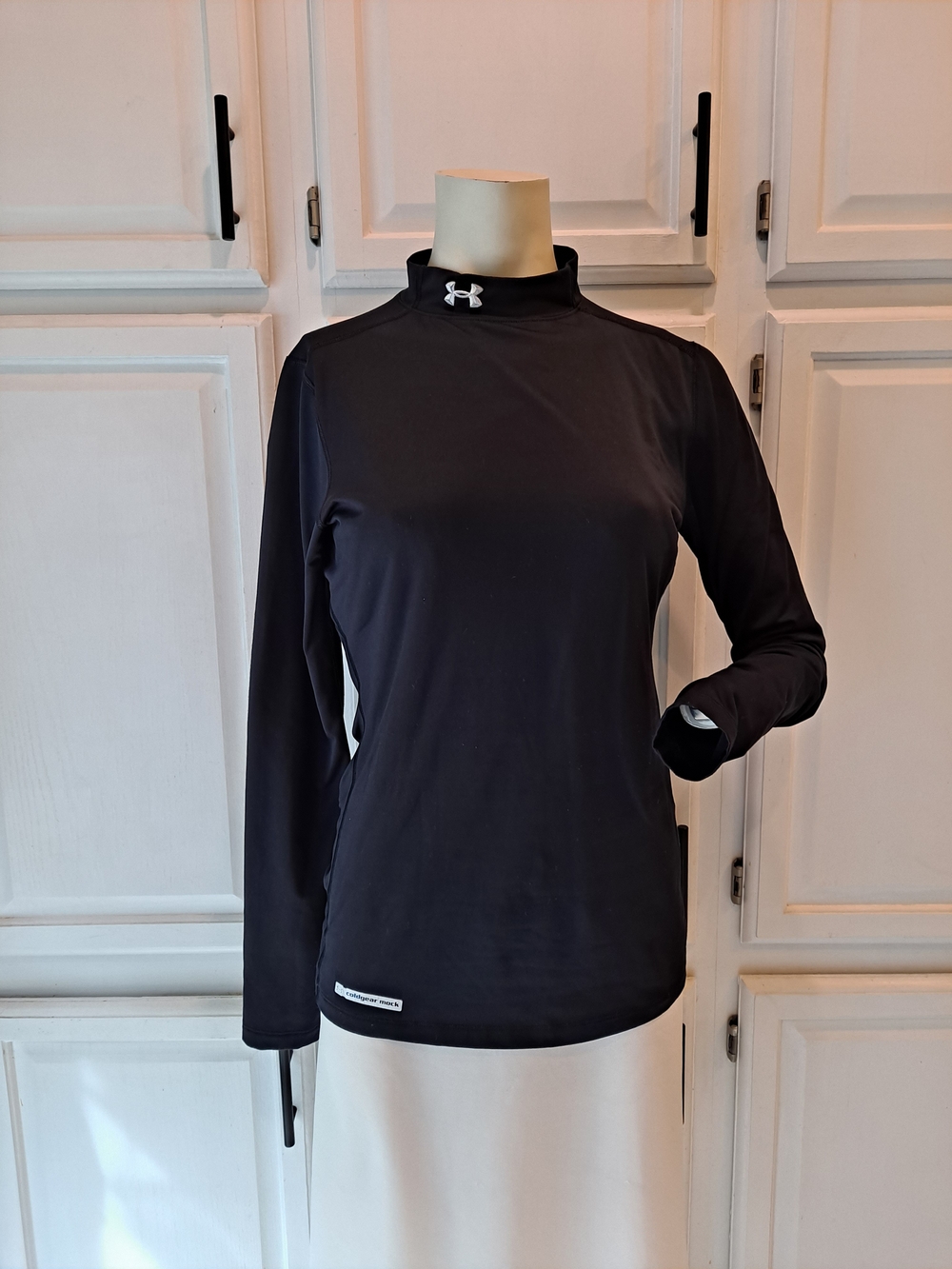 Under Armour Black Fitted Cold Gear  Long-Sleeve Mock Neck Performance Top
